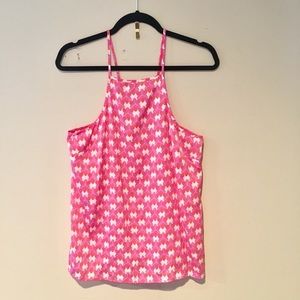 Pink red and white tank